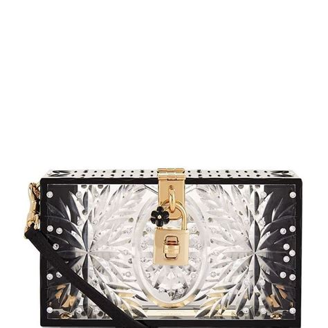 dolce gabbana flower plexiglass box clutch|Dolce&Gabbana Pattern Clutches Women's Handbags.